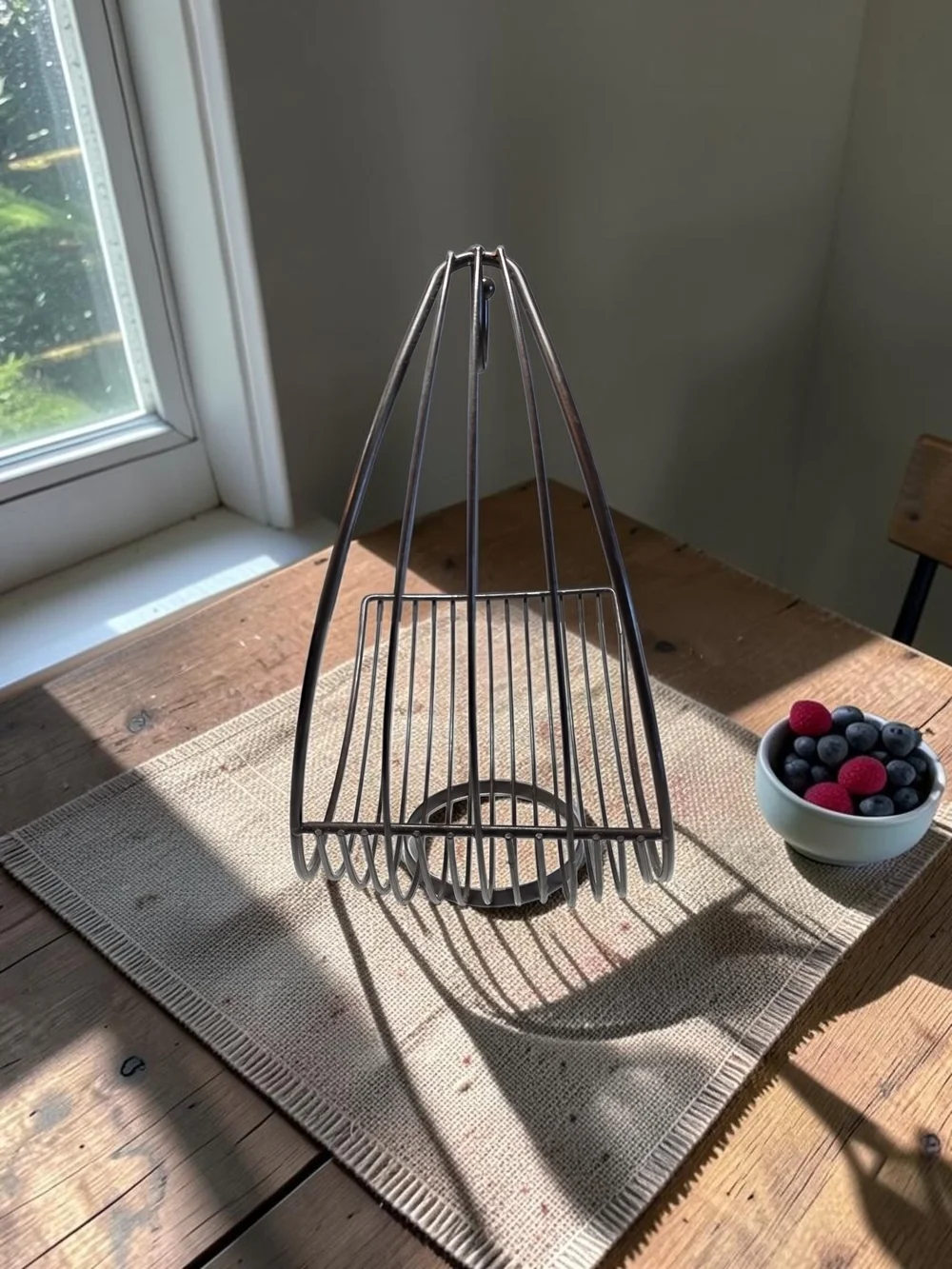 Curved Metal Banana Stand - Bronze Wire Fruit Holder
